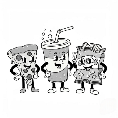 Black and white cartoon character 3d animation app branding card design font graphic design icon idea illustration logo motion graphics pattern plant sign typography ui ux vector