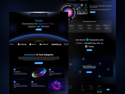 Tecbe – AI Governance Platform UI | SaaS Website Design b2b b2blandingpage branding creativepatner designagency designforbusniess designkast digitalproductdesign framer letscollaborate modern product saas ui uiux design ul design visualstrategy web web design website
