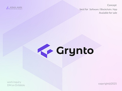 Grynto logo app app logo blockchain logo brand logo branding design graphic design iconic logo design illustration logo logo art logo concept logo letter g logodesign logohut logomark logoos logos logotype software logo
