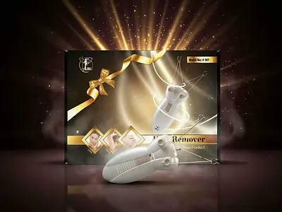 Elegant Packaging Design for Ariel Electric Hair Remover 3d animation branding design graphic design graphic designer hair remover illustration label design logo mockup motion graphics packaging design packaging designer structural design ui