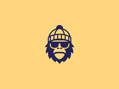 Fashion gorilla logo unused for sale brand mark branding chump face fashion gorilla hat head icon identity illustration innovative logo monkey munk stylist sunglass vector vector mark winter logo