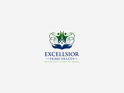 Excellsior Home Health Logo – Wellness & Care Brand Identity blue green logo excellsior home health health branding healthcare logo design holistic health design home care branding home health logo medical care logo modern logo design wellness brand identity