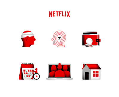 Netflix Icons - benefit daniele simonelli dsgn icon icon set icons illustration netflix texture vector