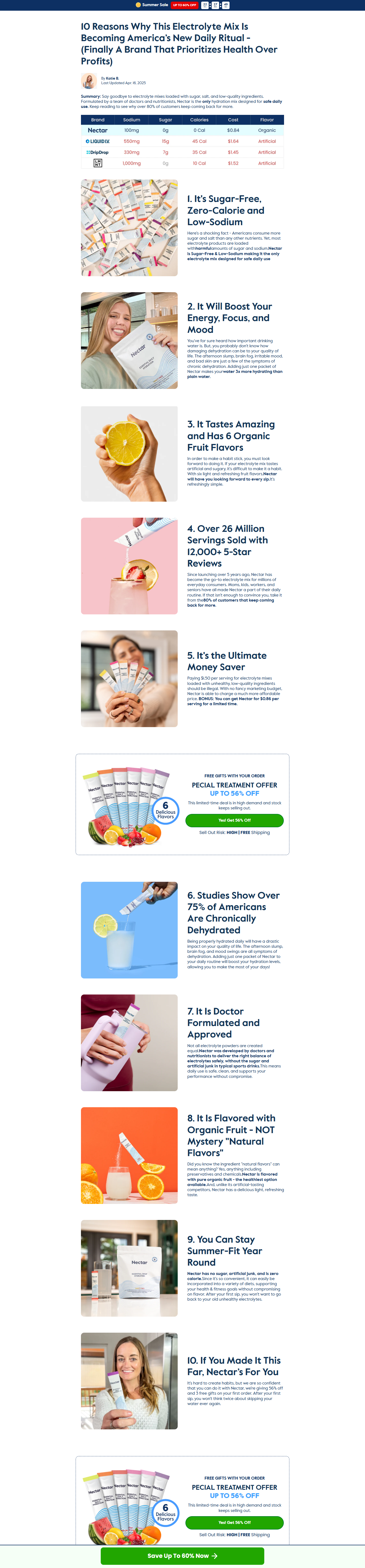 10 Reasons Nectar Electrolyte Mix Advertorial page On Replo 10 reasons clone advertorial page clone funnel clone product funnel clone product page clone sales funnel funnelish funnelish funnel funnelish template nectar electrolyte mix replo replo advertorial page replo funnel replo landing page replo sales page replo template