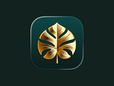 Monsterra - app icon app app icon gold leaf monsterra natural
