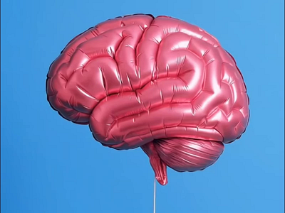 Mini Motion - Minimalist Brain Balloon balloon brain branding minimalist motion graphics pink and blue video visualdesign