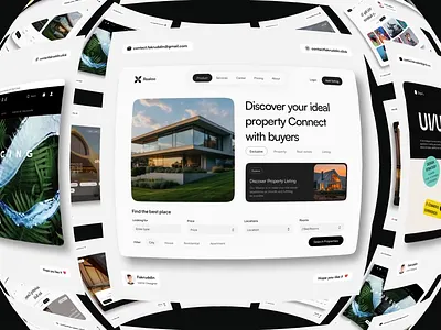 Website UI Showcase – Modern Interface Collections interactive website visuals