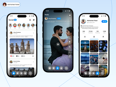 Social Media Mobile App Design android appdesign appinterface cleanui dailyui darkmode design designconcept designinspiration figma interactiondesign ios minimaldesign mobileapp productdesign reels socialmedia ui uidesign uxdesign