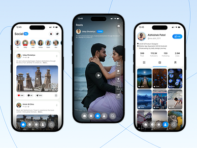 Social Media Mobile App Design android appdesign appinterface cleanui dailyui darkmode design designconcept designinspiration figma interactiondesign ios minimaldesign mobileapp productdesign reels socialmedia ui uidesign uxdesign