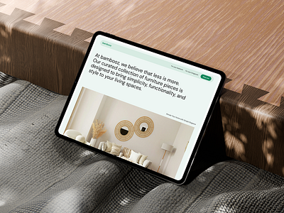 Bambooz — A Minimalist Furniture Brand Landing Page branding landing page design product design ui uiux ux design web design
