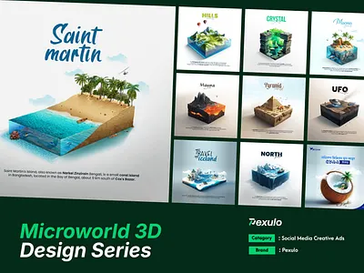 Microworld 3D Design Series 3d art 3d design 3d modeling 3d visualization 3d world adverising brand design branding creative ads creative poster design graphic design marketing visuals microworld poster poster design social media poster stylized 3d virtual world