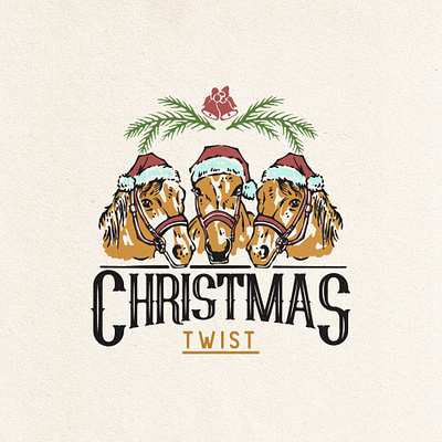 Christmas Twist availlable badgedesign chritsmas cowboy cowgirl graphic design illustration vintage west western
