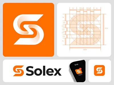 Solex brand branding design idea illustration logo mark negative typography ui