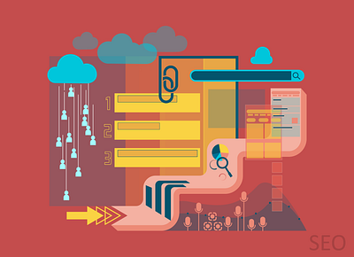 'SEO' Illustration branding design graphic design illustration primary colour seo ui