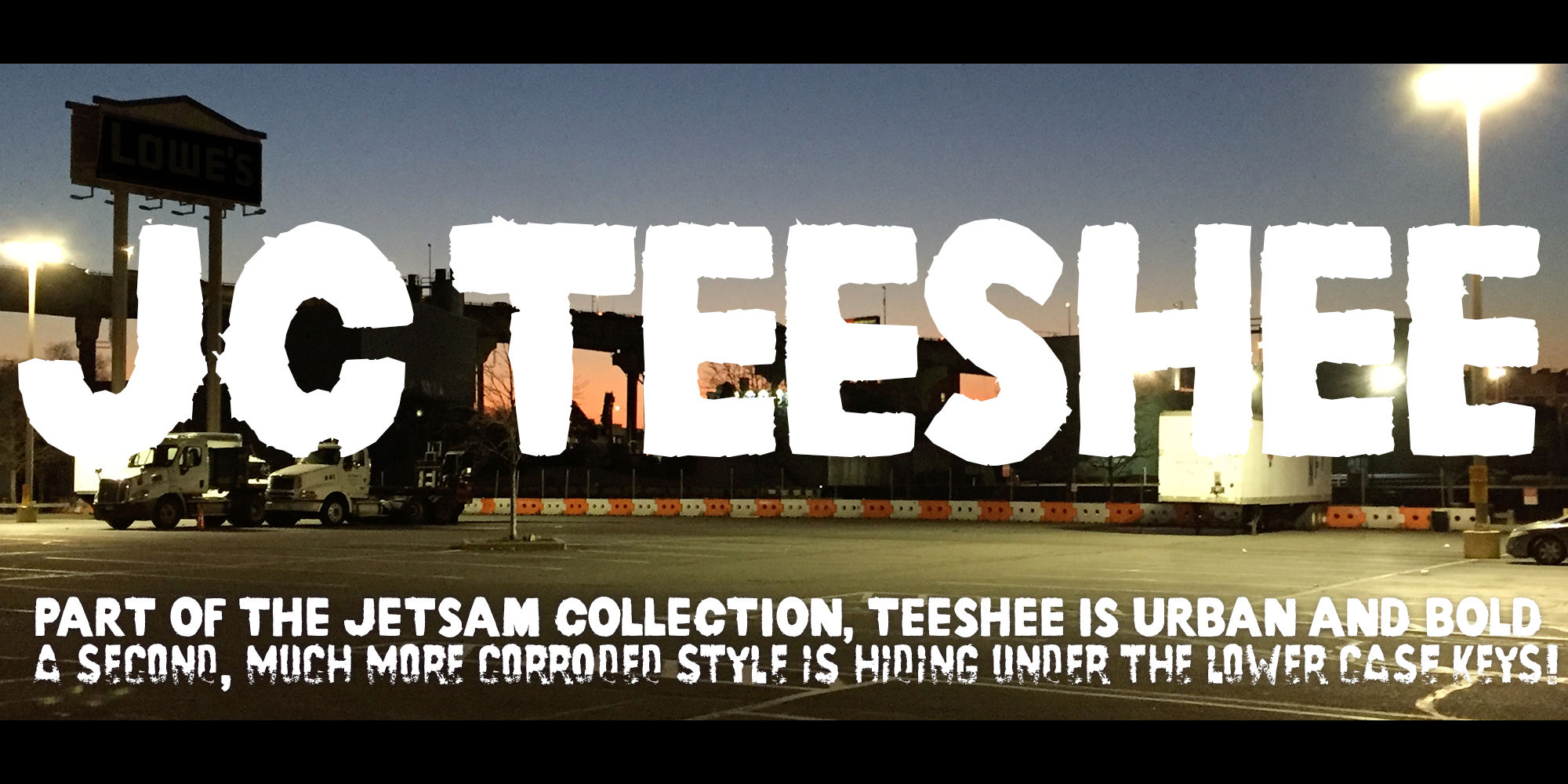 jcTeeShee design display font glyph grunge stamp titling type design typeface typeface design