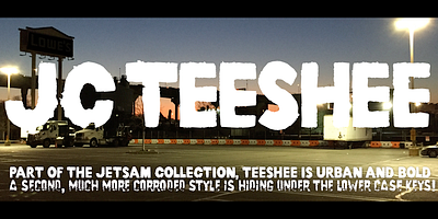 jcTeeShee design display font glyph grunge stamp titling type design typeface typeface design
