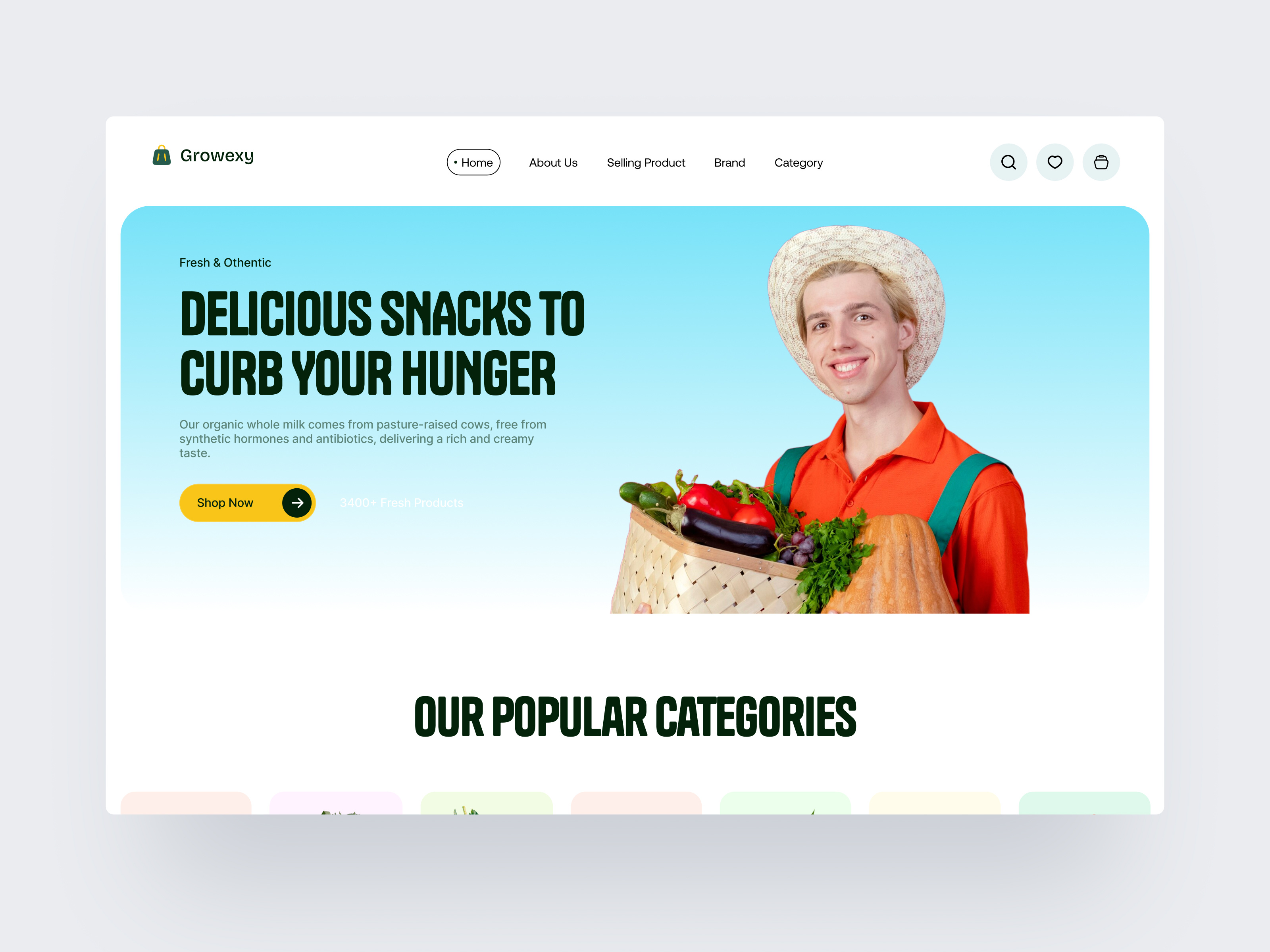 Online Grocery Store Website Design clean ui digital store ecommerce design ecommerce website food delivery grocery app grocery ecommerce grocery store landing page minimal design mobile friendly modern design online shopping product design responsive design shopping website ui ux design user experience ux design web design