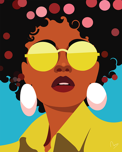 Golden glow colorful digitalart fashionillustration flatdesign illustration minimal popart portrait vectorart vectorillustration