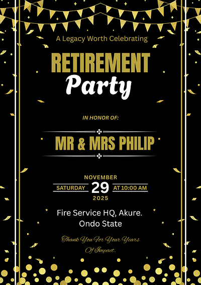 Retirement Party Flyer branding design graphic design illustration logo motion graphics typography ui ux vector