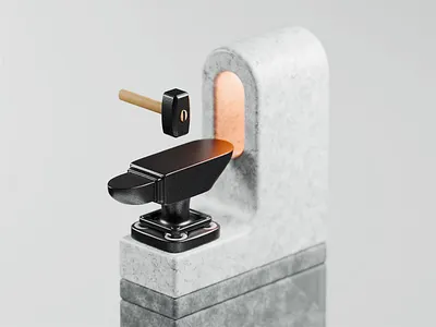 Regimen 3d 3d animation anvil blender blender3d design hammer illustration isometric isometric illustration marble metal metalwork smith smithing sparks
