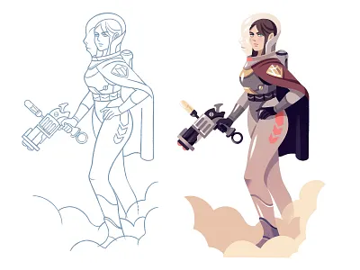 Space Explorer character illustration scifi space