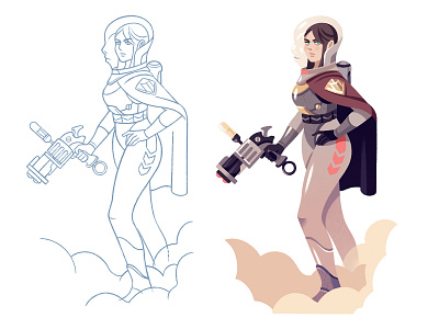 Space Explorer character illustration scifi space