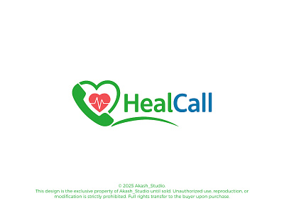 HealCall – Modern Medical Logo identity design.
