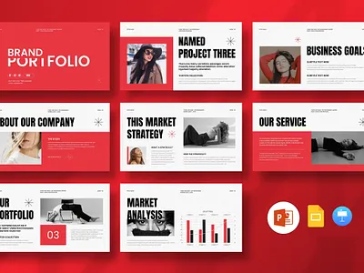 Brand Portfolio Presentation Template brand branding business deck design graphic design marketing pitch portfolio powerpoint presentation template