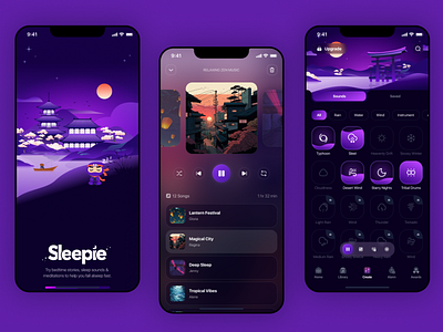 Sleepie animation app app design branding graphic design minimal modern ui uiux webdesign website