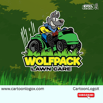 Wolfpack Lawn Care – Cartoon Logo Design By CartoonLogoX brand identity branding cartoonlogox character logo creative logo design design design portfolio design showcase graphic design lawn care branding logo logodesign mascot design mascotlogo vector logo