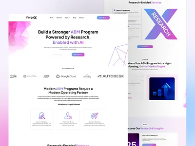 ForgeX Marketing Website Design & Development abm agecny website ai b2bmarketing branding designkast interface landing page design marketing marketing website marketing website design saas landing page saas website saas website template ui uiux uiux design web design webflow website design