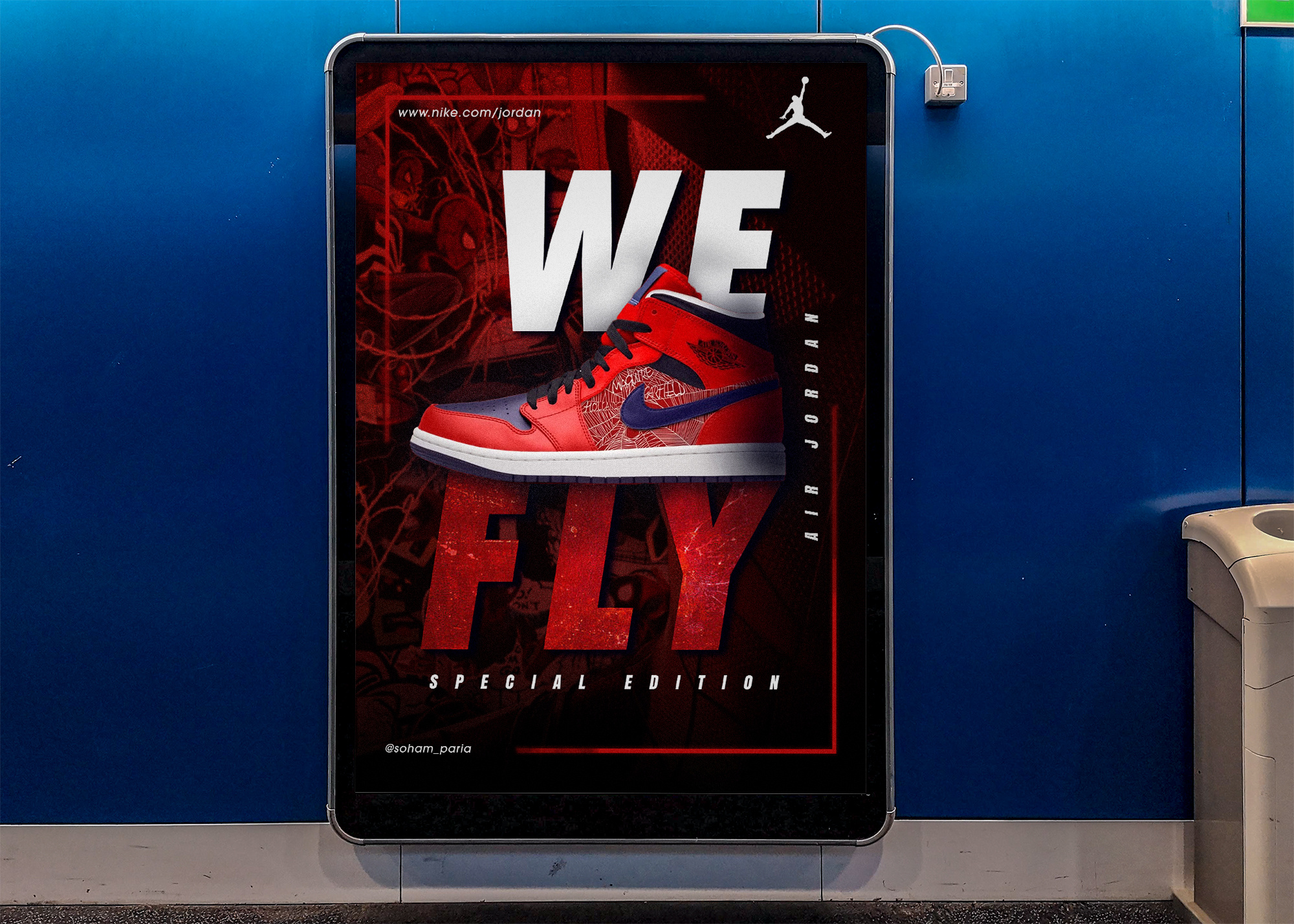 Air Jordan x Spider-Verse | Creative Poster Design advertising air jordan creative design design graphic design marketing design nike photoshop photoshop design poster design sneaker design