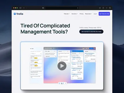 Trello – SaaS Landing Page Redesign Concept | Web Design & UX conversion design landing page concept