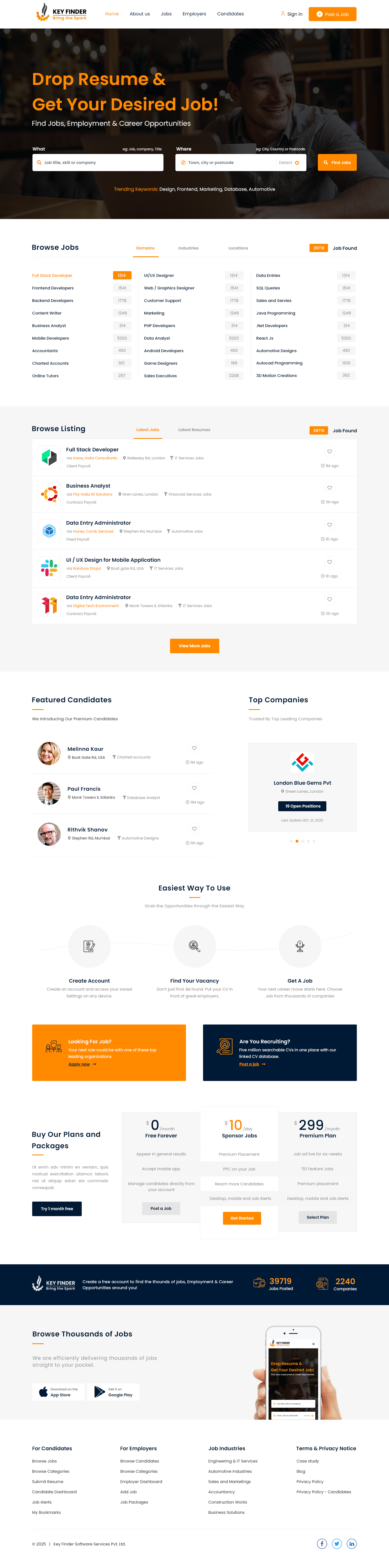 KEY FINDER - Job Portal Website branding design graphic design illustration job portal key finder layout logo template ui vector website