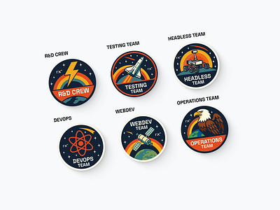 NASA Retro Badges for Software Development Teams | Illustration team identity