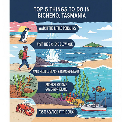 Top 5 Things to do in Bicheno, Tasmania