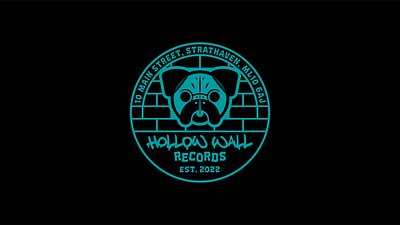 Hollow Wall Records Badge badge branding design dog dogs graffiti graphic design illustration illustrator logo logo design music records type typo typography vector