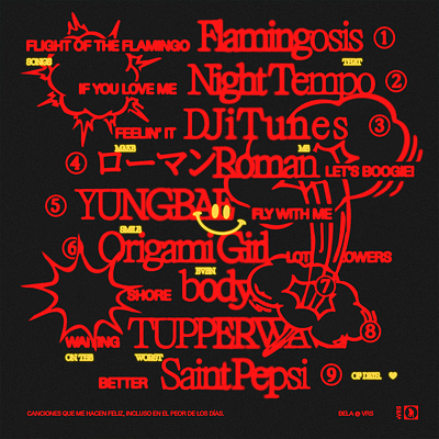 Bela Vapor Playlist graphic design image creation music design typography