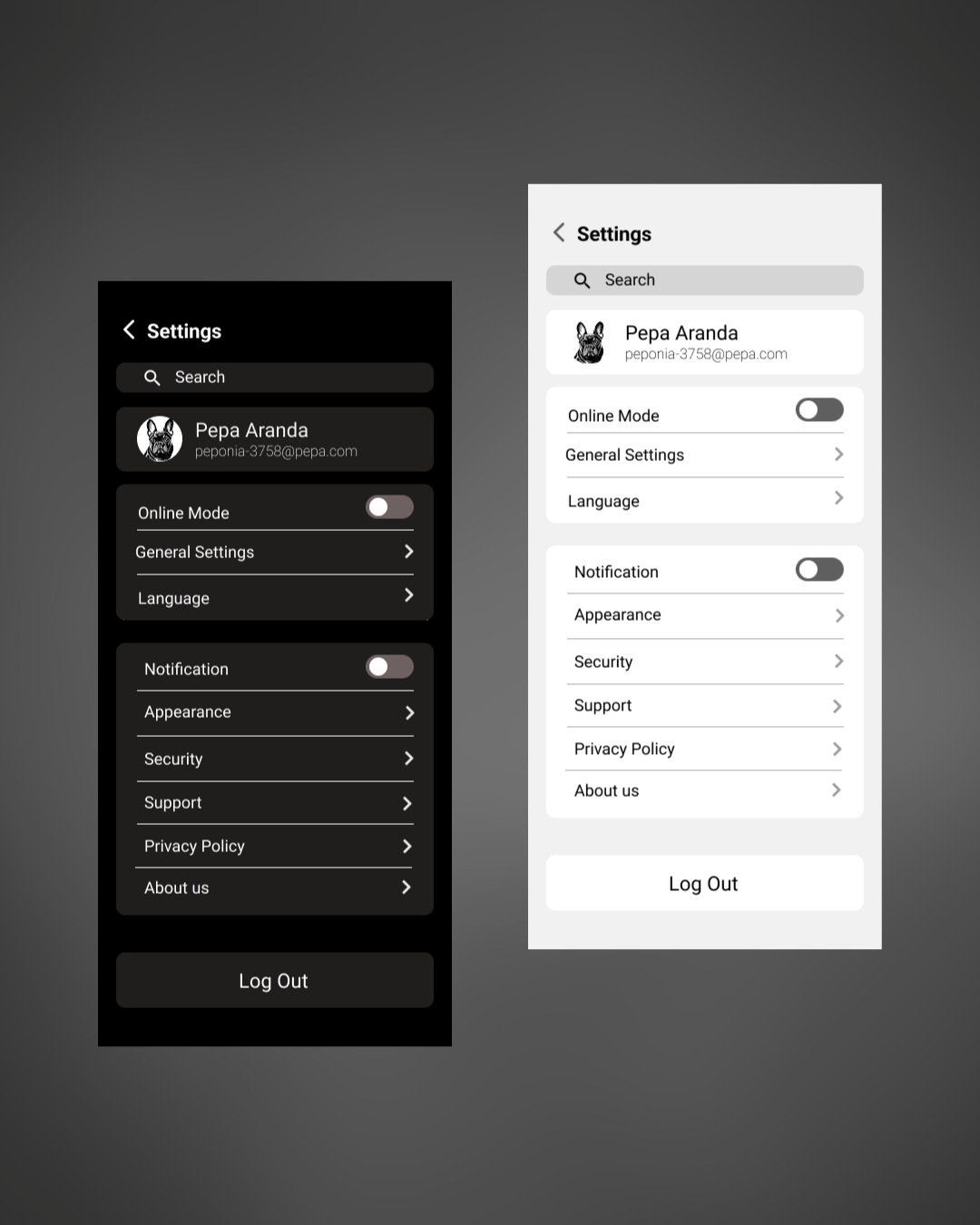 Settings | Daily UI 007 dailyui007 ui
