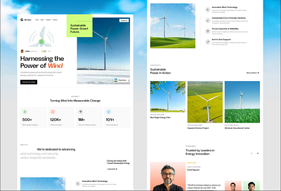 Wind Power Company Website, Clean Energy & Sustainable Future UI animation interface product service startup ui ux web