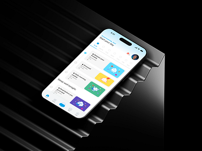 Mental Wellness App Home Screen daily routine