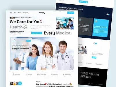 HealthyCare⚡— Modern Medical Landing Page UI 🩺 clean ui ux clinic website design doctor appointment ui esponsive ui design health app ui health tech design healthcare startup healthcare ui hospital ui ux hospital website landing page medical landing page medical web design patient care design telemedicine ui