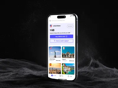 Travel Tech / eSIM App - UI/UX Design connectivity