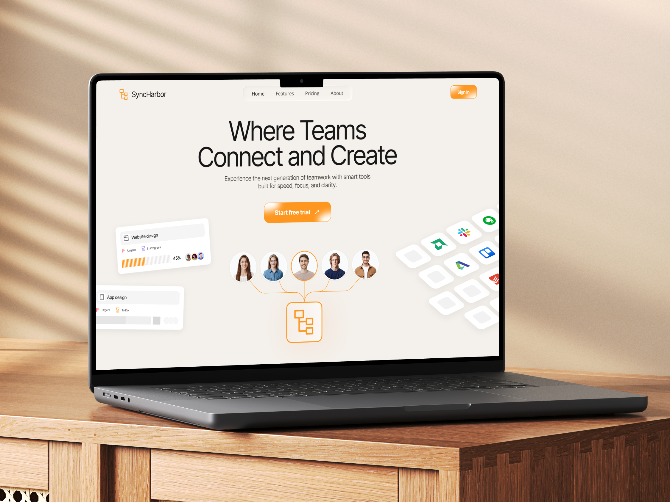 Team management SaaS landing page ui ux design design interface product service startup ui ux web website