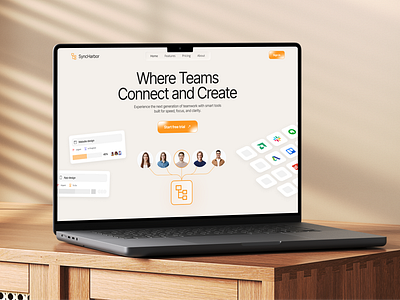 Team management SaaS landing page ui ux design design interface product service startup ui ux web website