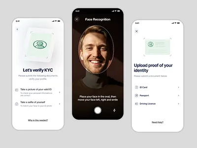 KYC Verification Flow — Identity Check UI app design interface product service startup ui ux web