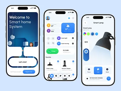 Smart Home Mobile App ai app design automations control home controller app controls electronics home monitoring inventory lamp mobile app mobile ui security smart ac smart device smart home smart home app technology ui ux