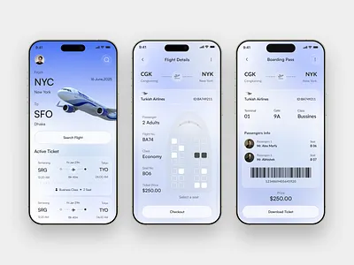 ✈️ Flight Booking App UI Concept ai airport app design artificial inteligence booking clean flight flight booking flight booking app gradient mobile mobile app modern design ticket travel travel app trendy design ui ux web design