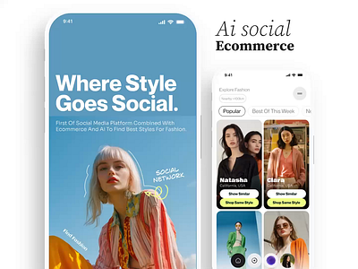 Ai social ecommerce app design ai app ai app design ai ecommerce app ai shopping app animation app app design app designer app developer clean app ecom app modern app shopping app social ecom app social ecommerce app ui animation virtual try on app