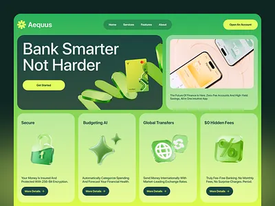 Aequus - Digital Banking Web Design banking web digital banking digitalbanking finance finance web design financialapp fintech fintech ui ui uiux ux web design webdesign